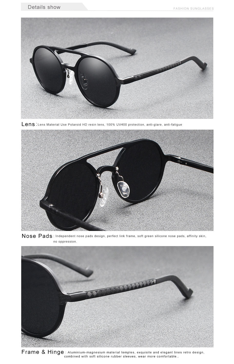 KINGSEVEN Aluminum Men's Round Sunglasses Polarized