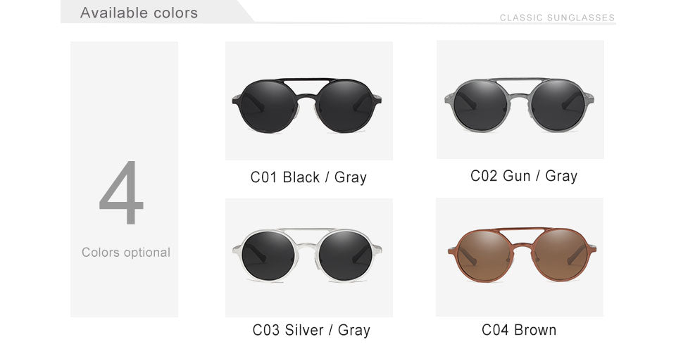 KINGSEVEN Aluminum Men's Round Sunglasses Polarized