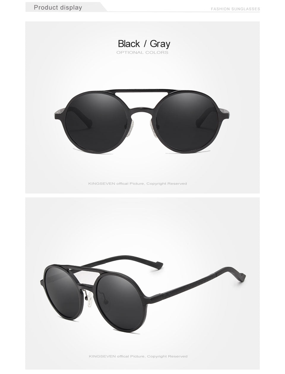 KINGSEVEN Aluminum Men's Round Sunglasses Polarized