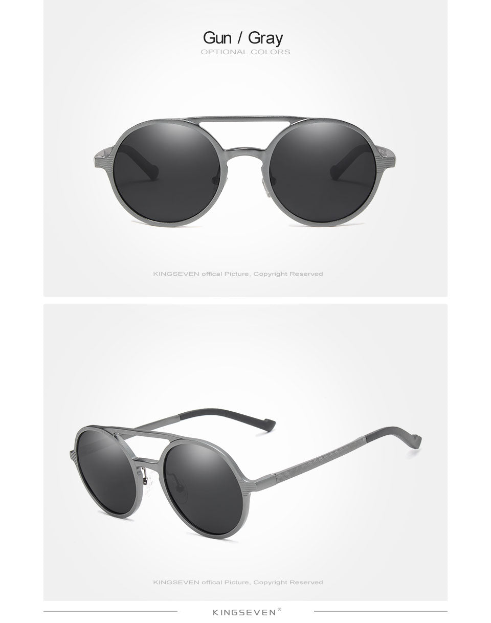 KINGSEVEN Aluminum Men's Round Sunglasses Polarized
