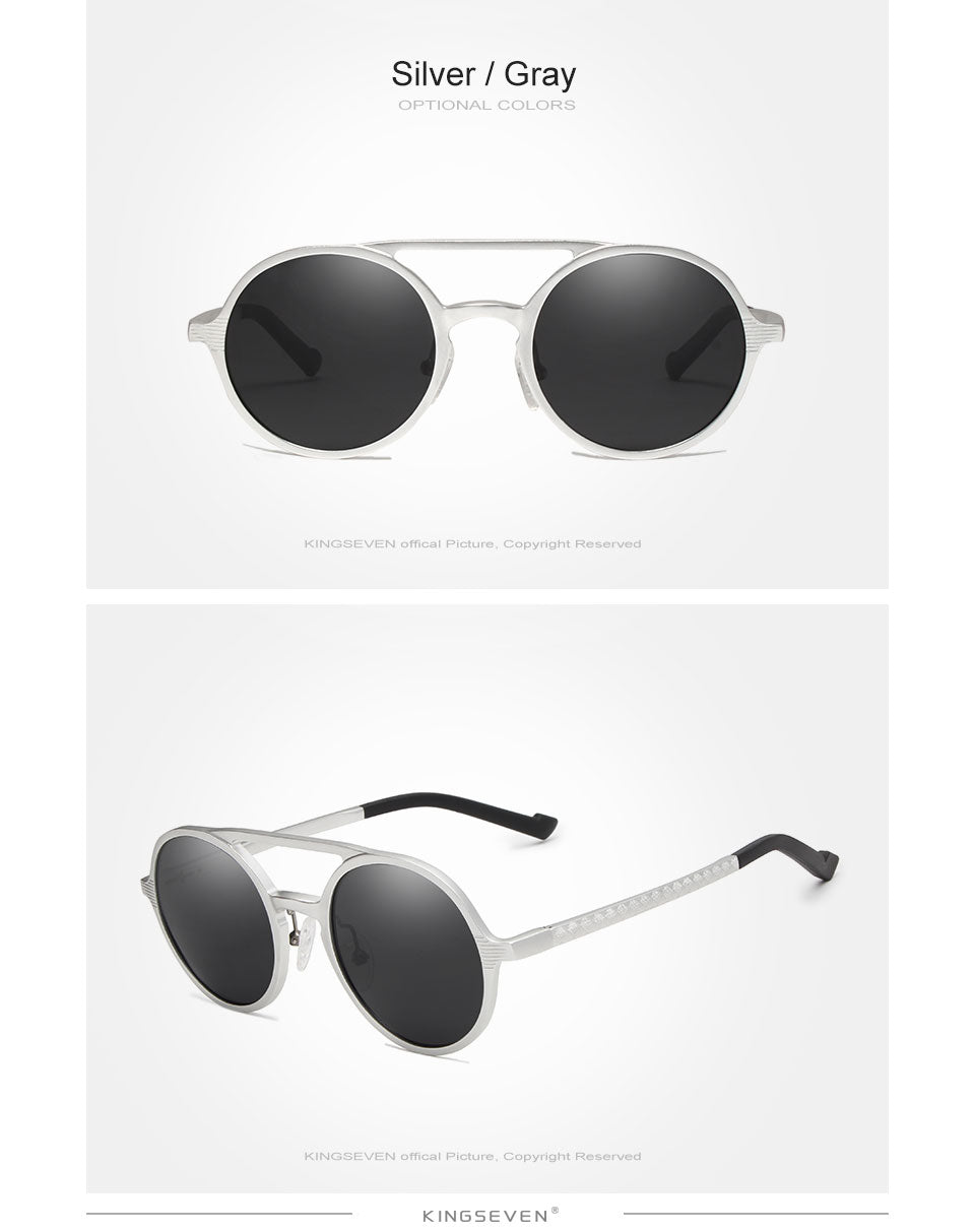 KINGSEVEN Aluminum Men's Round Sunglasses Polarized