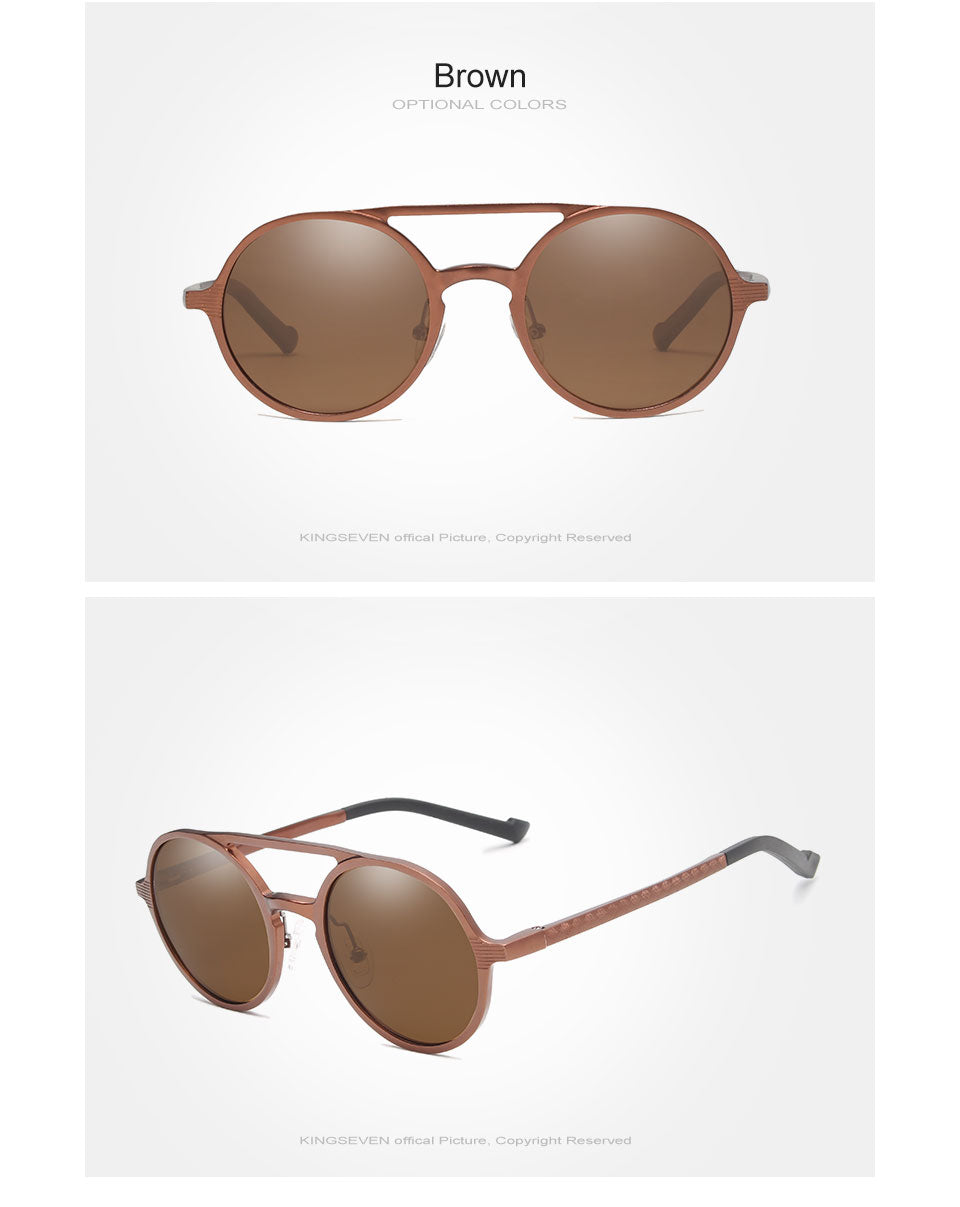 KINGSEVEN Aluminum Men's Round Sunglasses Polarized