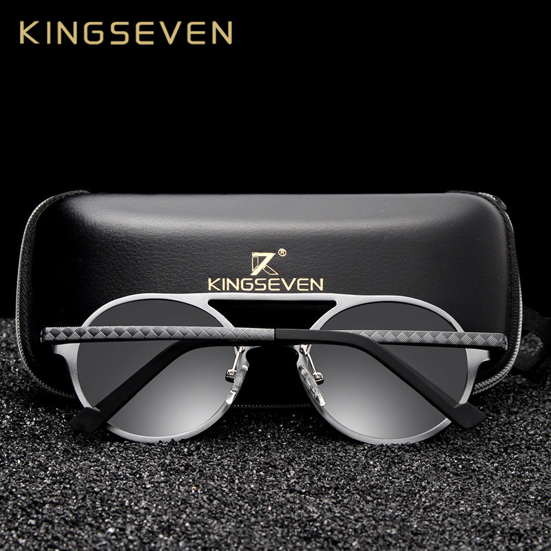 KINGSEVEN Aluminum Men's Round Sunglasses Polarized