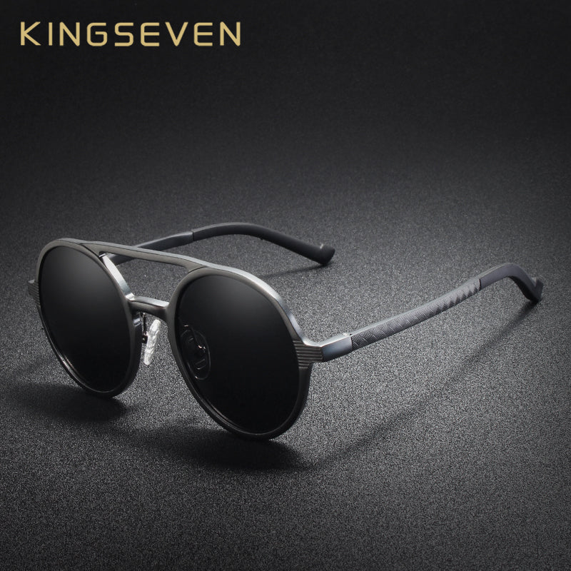 KINGSEVEN Aluminum Men's Round Sunglasses Polarized