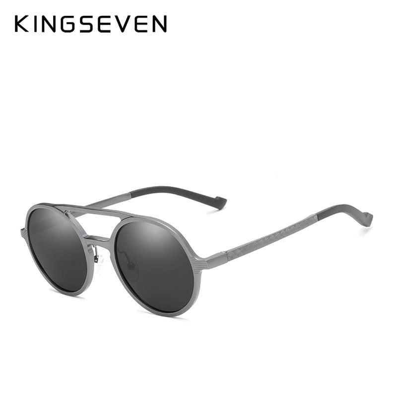 KINGSEVEN Aluminum Men's Round Sunglasses Polarized