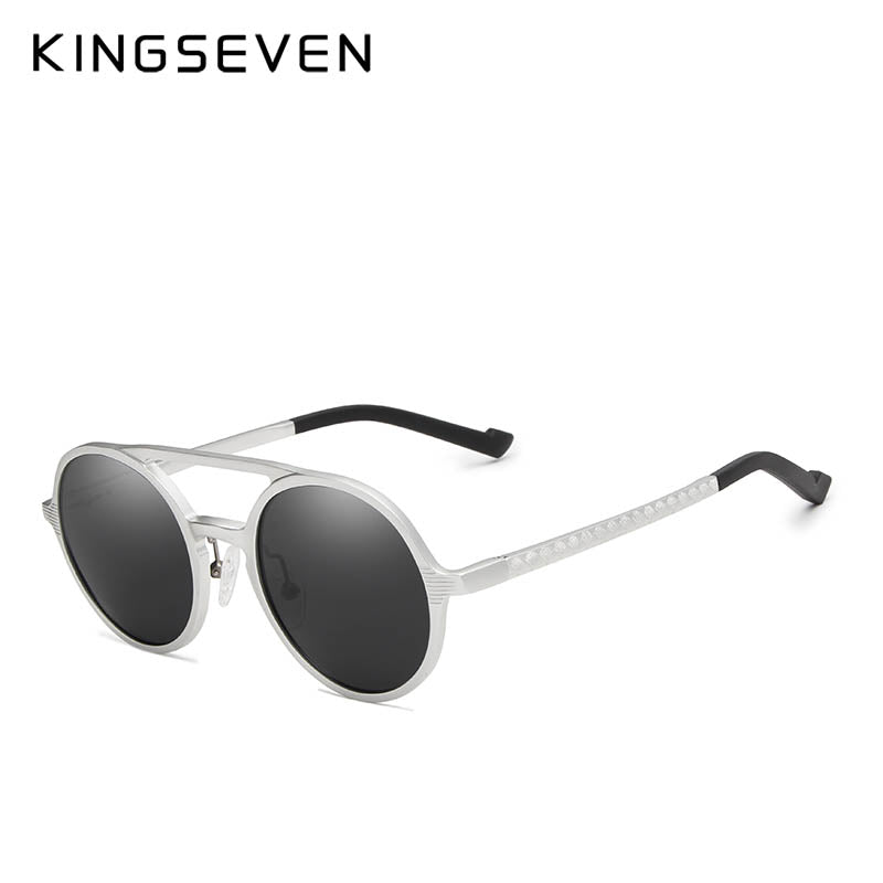 KINGSEVEN Aluminum Men's Round Sunglasses Polarized