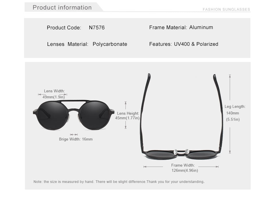 KINGSEVEN Aluminum Men's Round Sunglasses Polarized